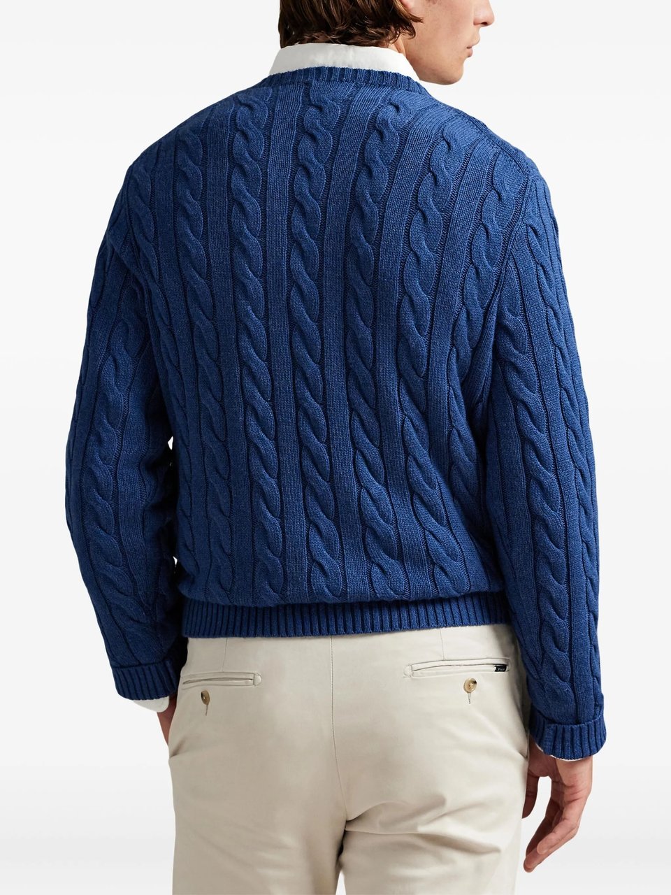 Ralph Lauren Cable Knit Cotton Sweater Blauw