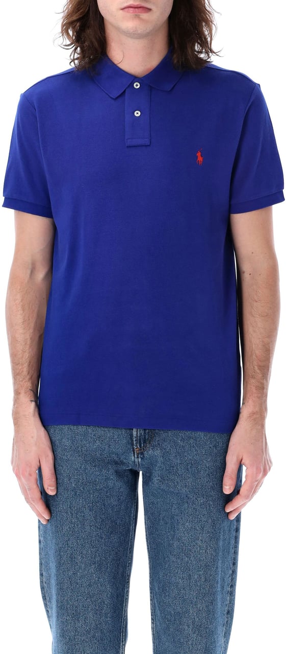 Ralph Lauren Polo S/S Custom Fit Blu Blauw