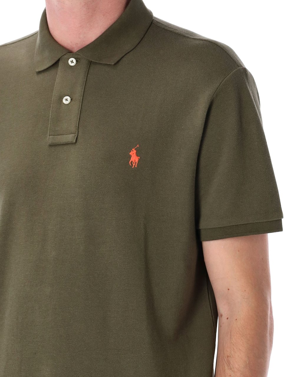 Ralph Lauren Polo S/S Custom Fit Olive Green Groen
