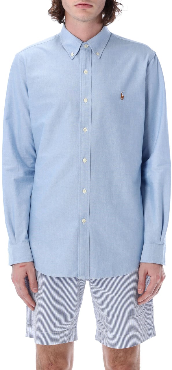 Ralph Lauren Custom Fit Shirt Blu Blauw