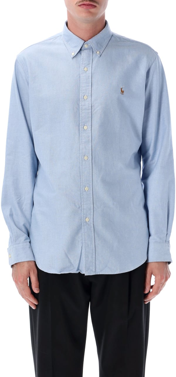 Ralph Lauren Custom Fit Shirt Blu Lichtblauw