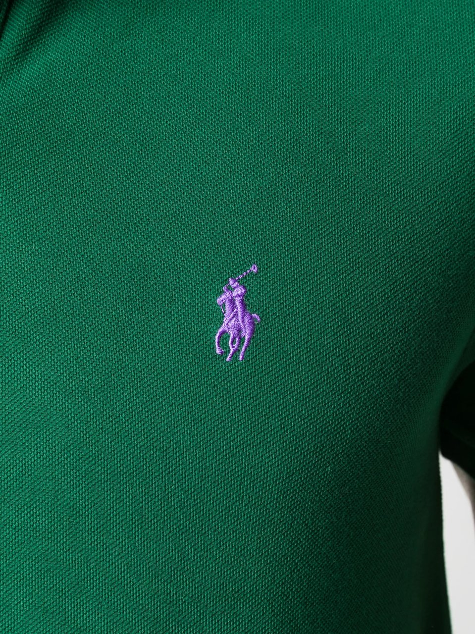 Ralph Lauren Deep Green Polo Shirt Piqué Knit Groen