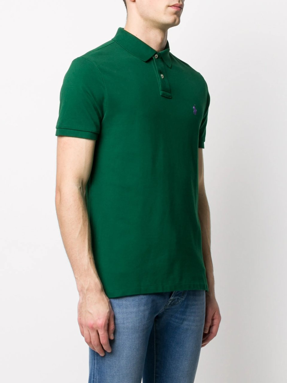 Ralph Lauren Deep Green Polo Shirt Piqué Knit Groen