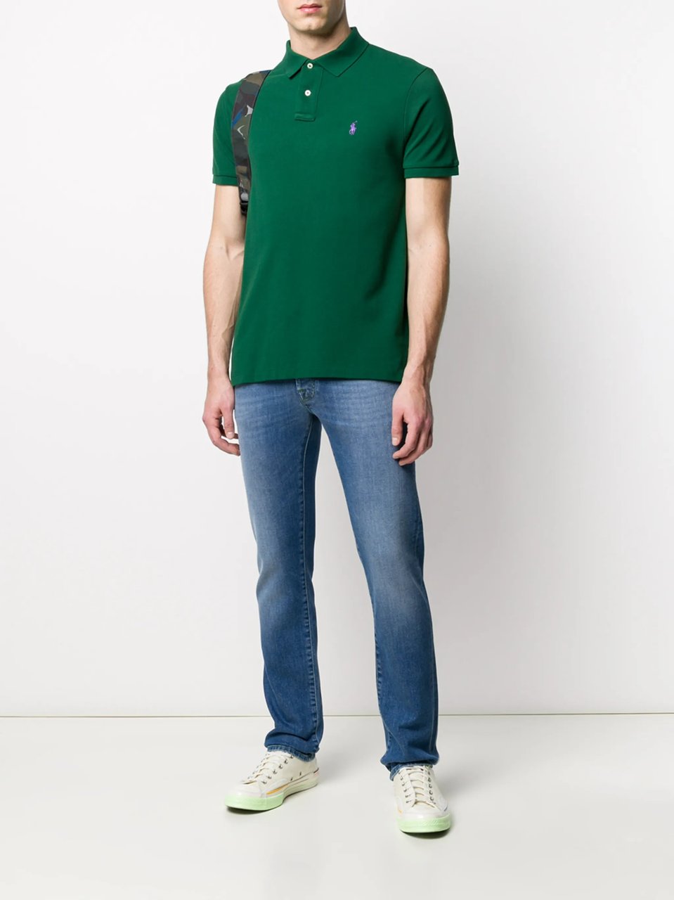 Ralph Lauren Deep Green Polo Shirt Piqué Knit Groen