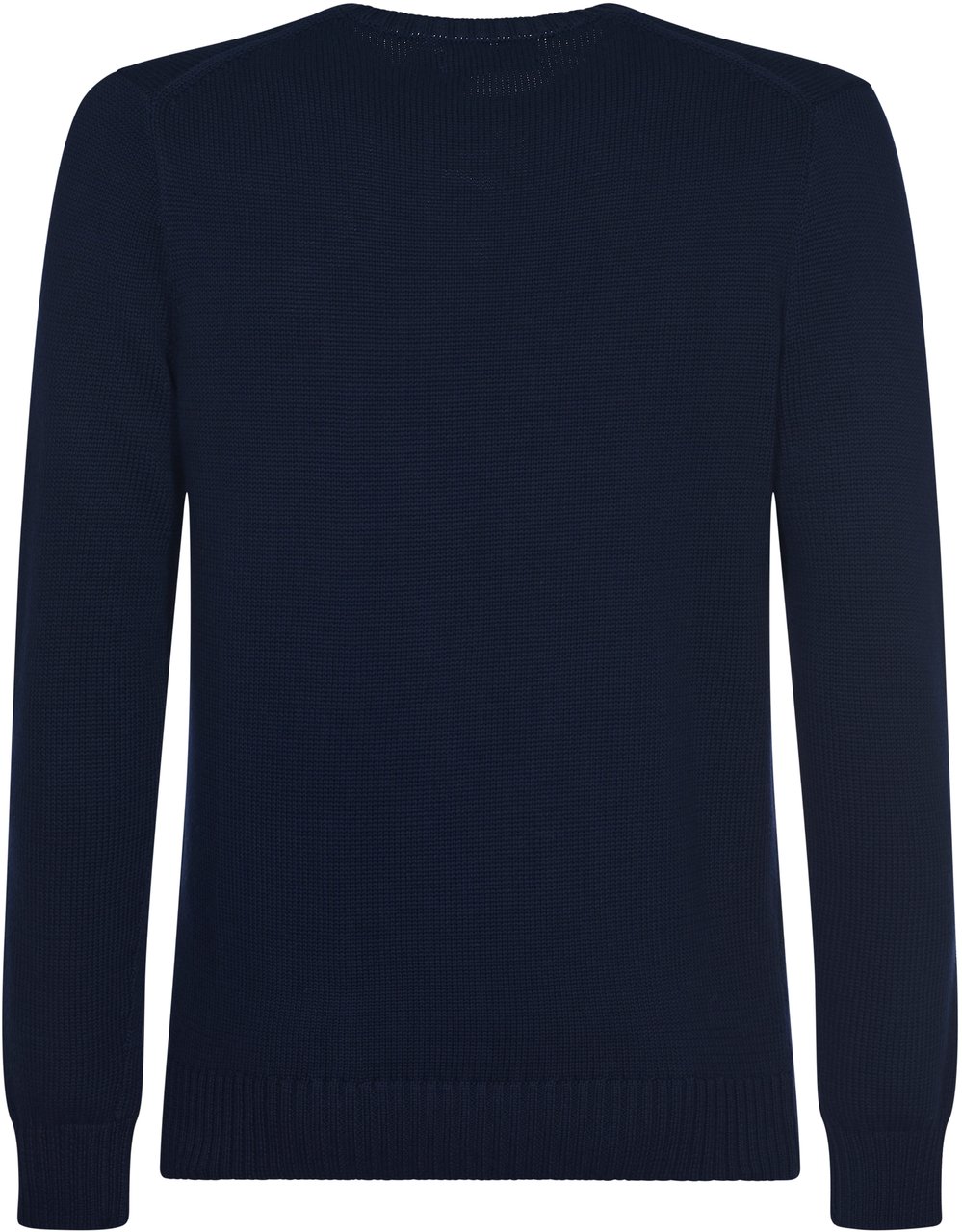 Ralph Lauren Crew Neck Black Cotton Sweater Zwart