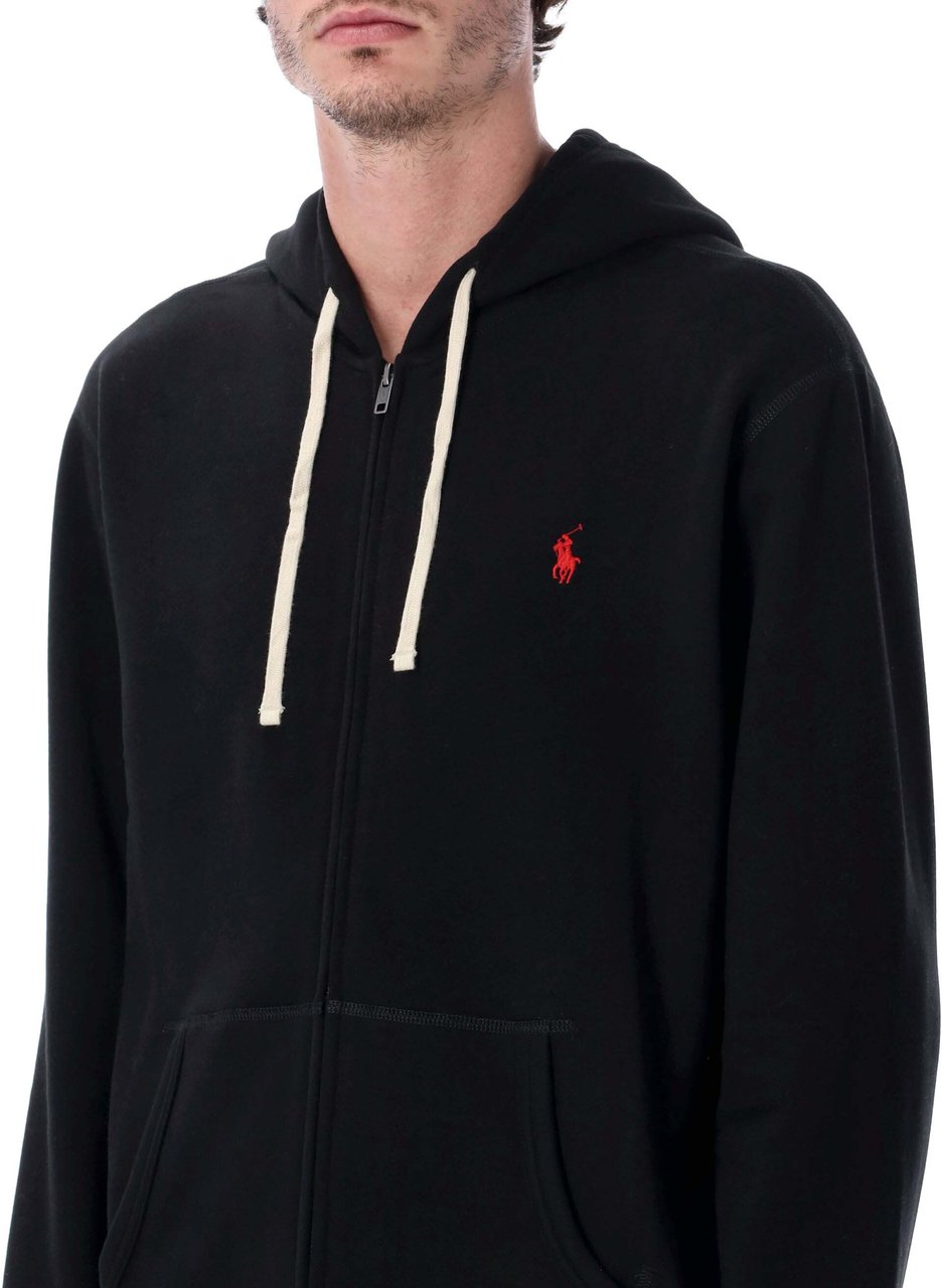 Ralph Lauren Rl Zip Hoodie Nero Zwart