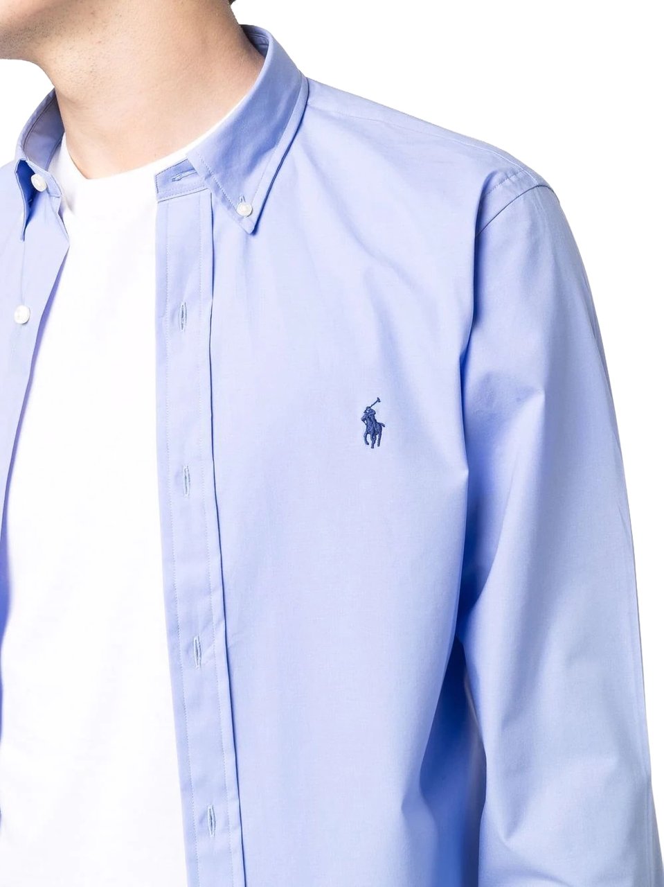 Ralph Lauren long sleeve sport shirt blue Blauw