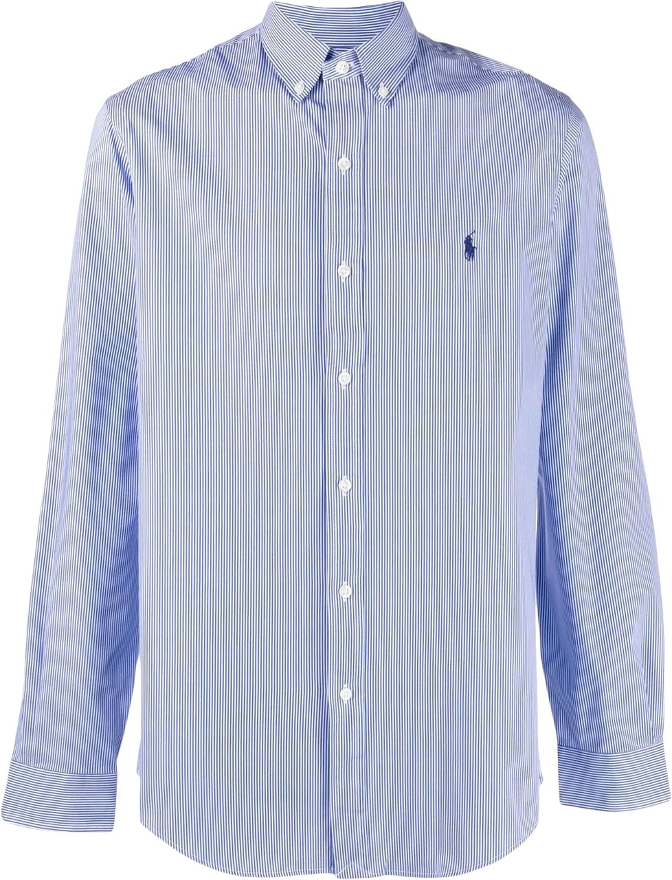 Ralph Lauren Striped Slim Fit Poplin Shirt Blauw