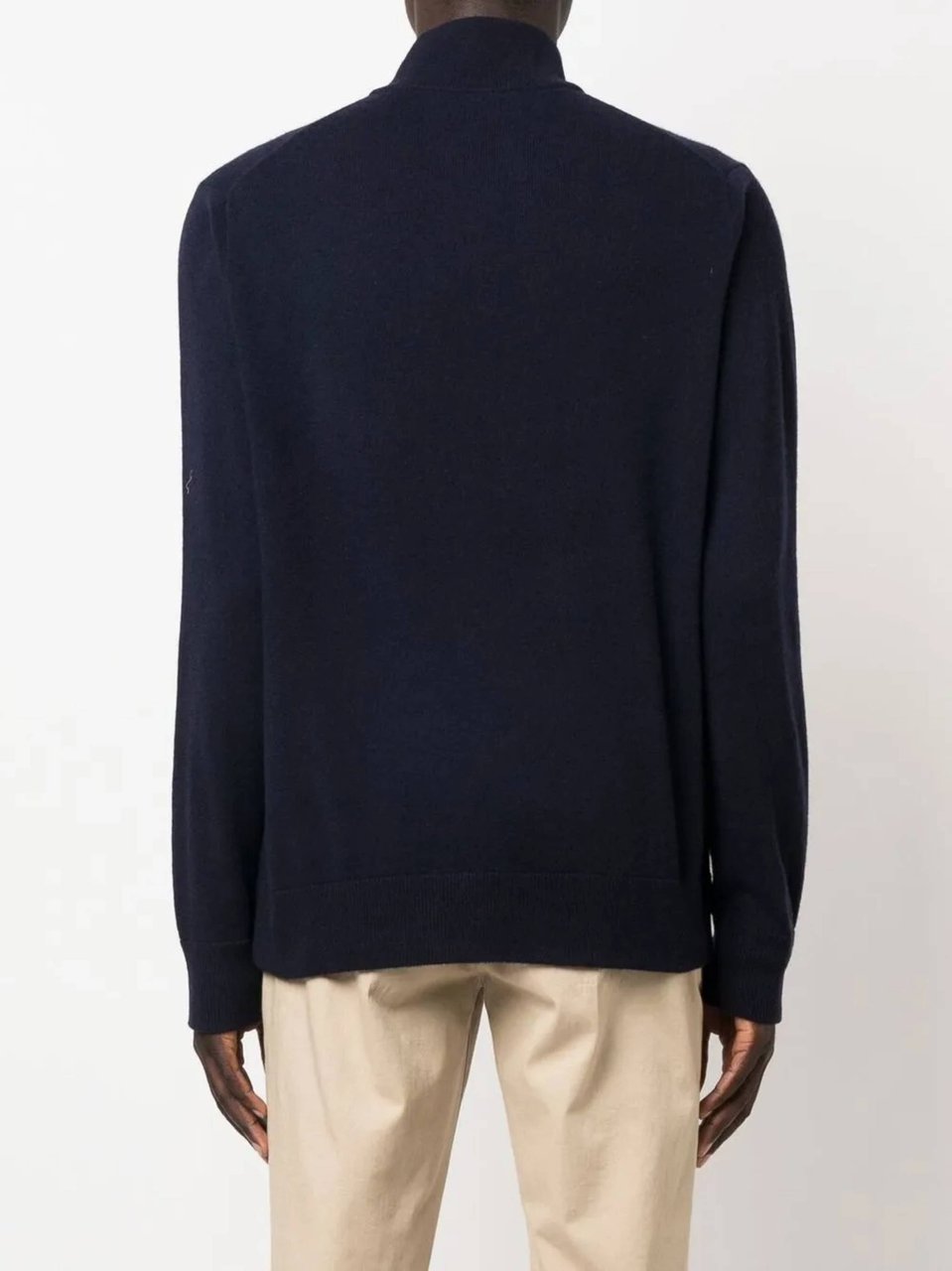 Ralph Lauren Full Zip Jacket With High Collar And Minimalist Design Blauw