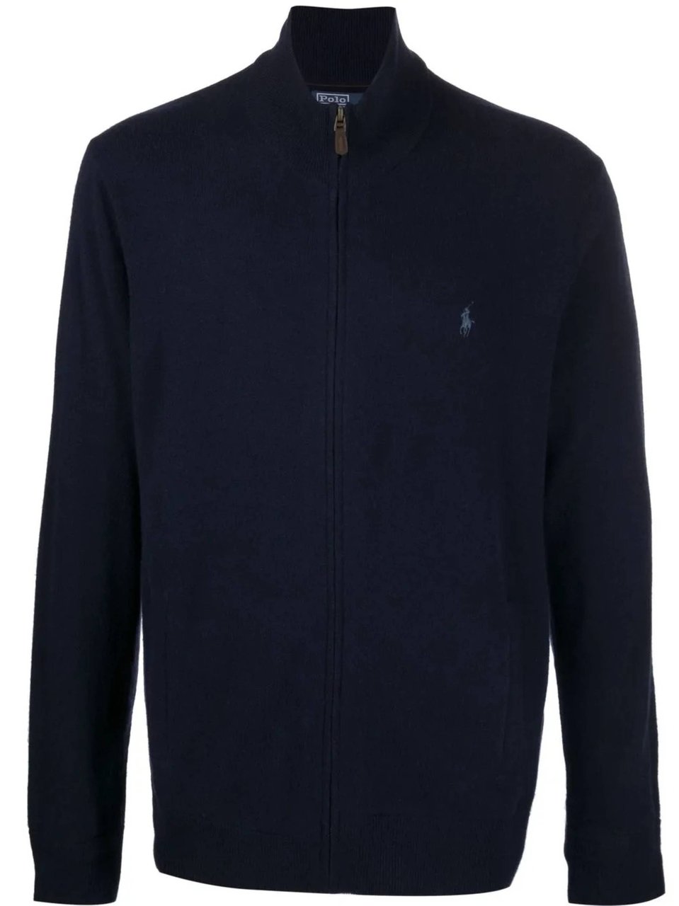 Ralph Lauren Full Zip Jacket With High Collar And Minimalist Design Blauw