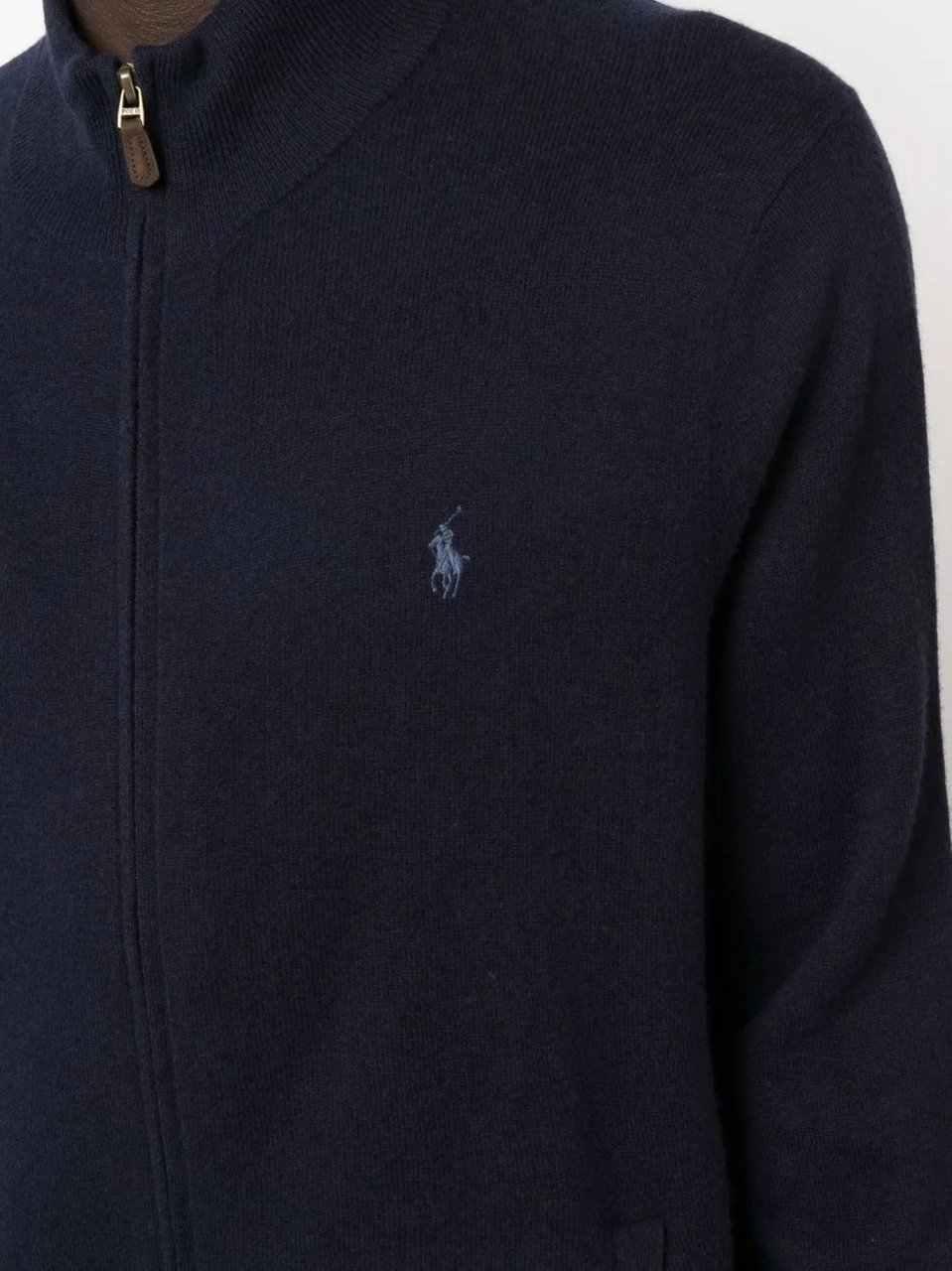 Ralph Lauren Full Zip Jacket With High Collar And Minimalist Design Blauw