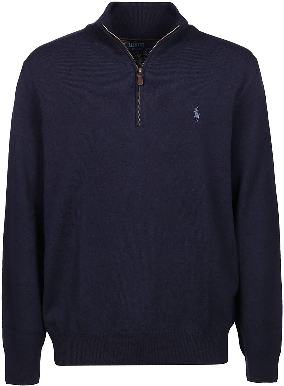 Ralph Lauren Half Zip Sweater Blue Blauw