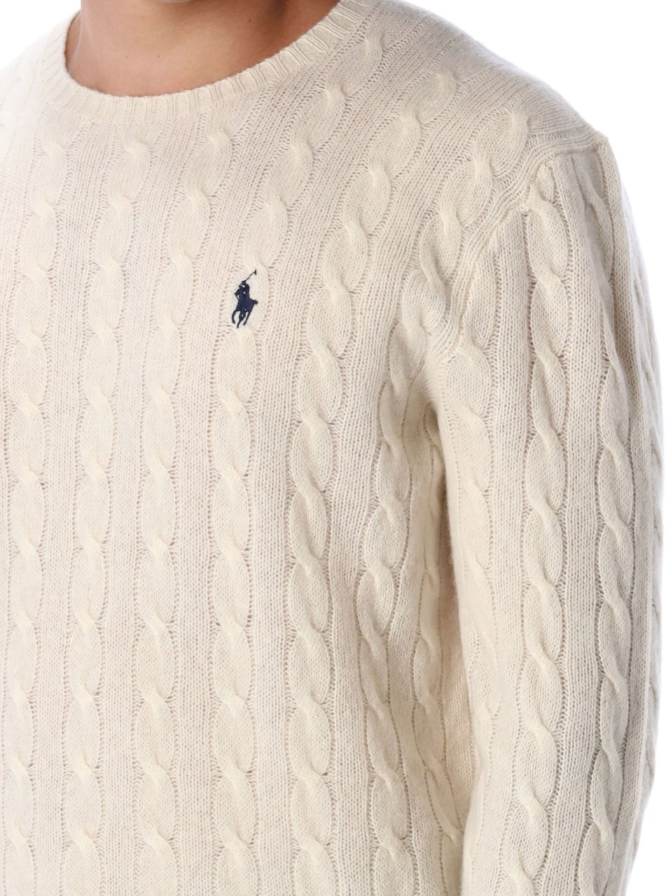 Ralph Lauren Cable Knit Sweater Bianco Wit