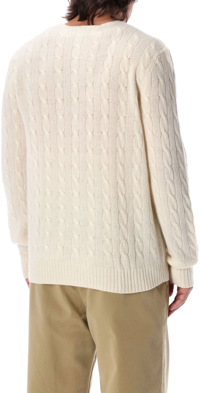 Ralph Lauren Cable Knit Sweater Bianco Wit