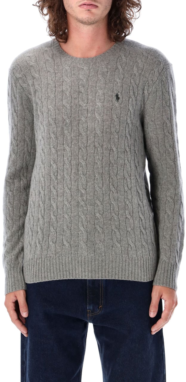 Ralph Lauren Cable Knit Sweater Grigio Grijs