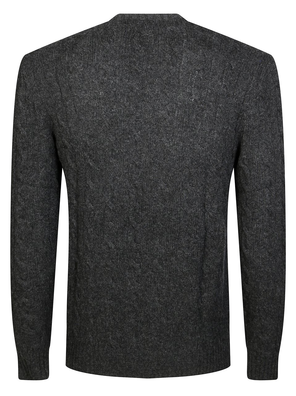 Ralph Lauren Dark Grey Cable-Knit Sweater Zwart