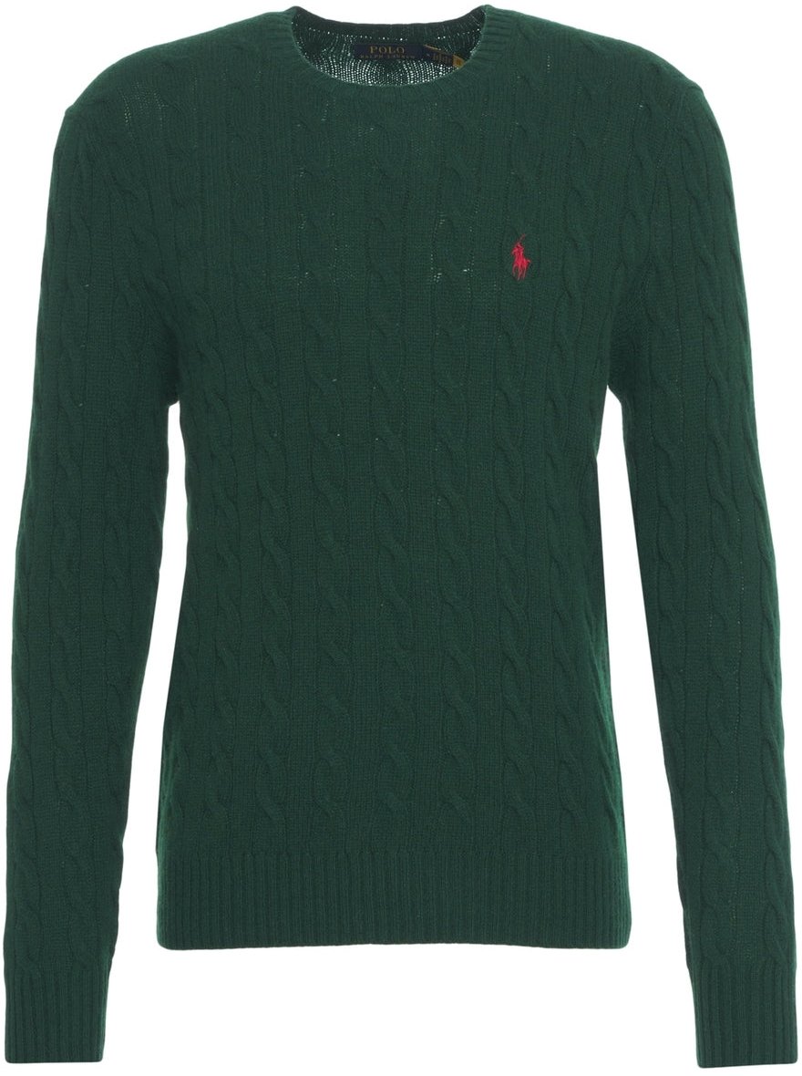 Ralph Lauren Sweater with logo embroidery Groen