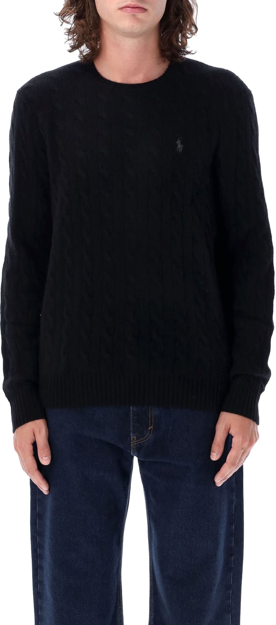 Ralph Lauren Cable knit sweater Zwart