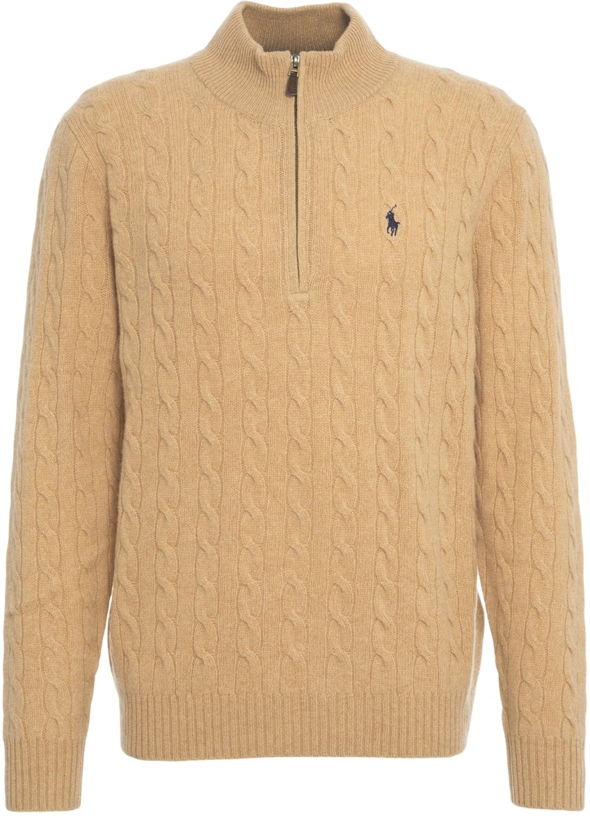 Ralph Lauren Wool sweater with logo Beige