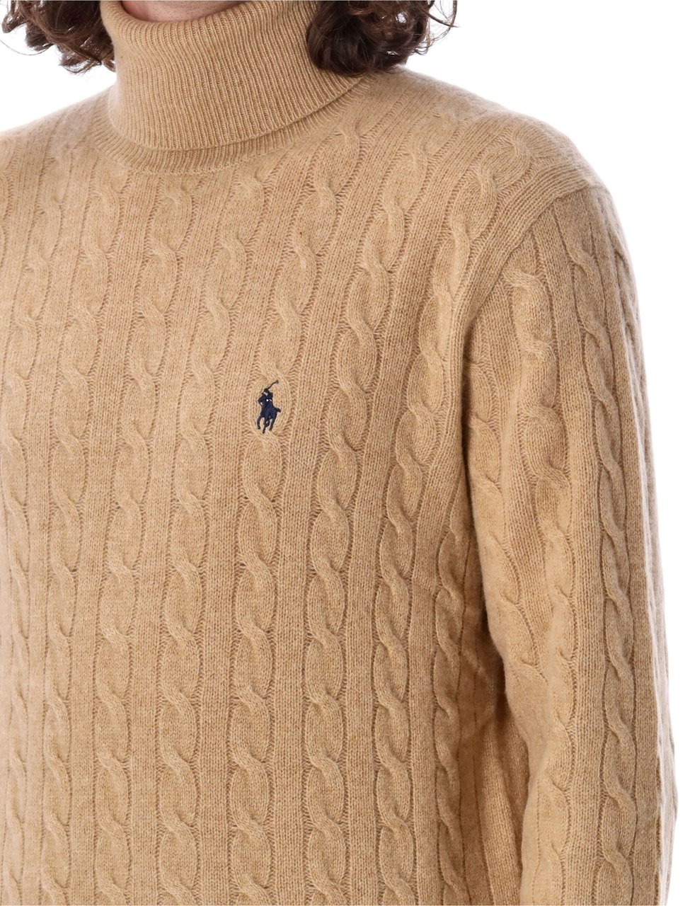 Ralph Lauren Cable Knit High Neck Marrone Bruin