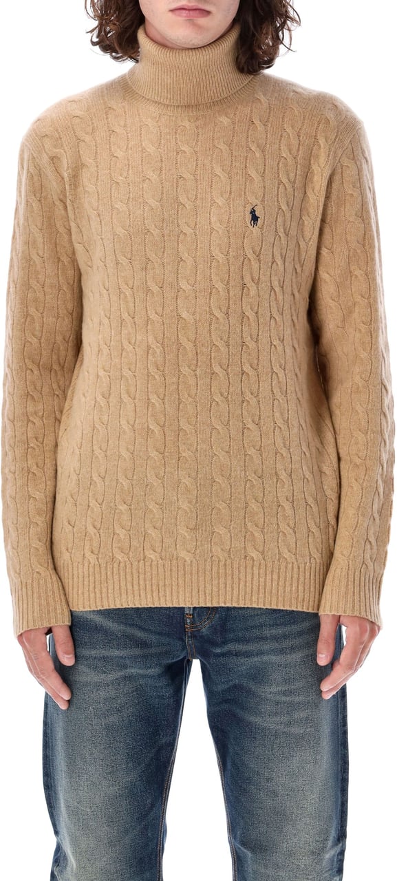 Ralph Lauren Cable Knit High Neck Marrone Bruin
