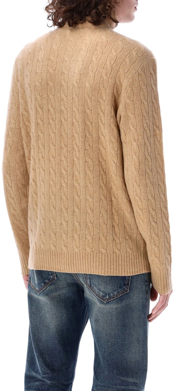 Ralph Lauren Cable Knit High Neck Marrone Bruin