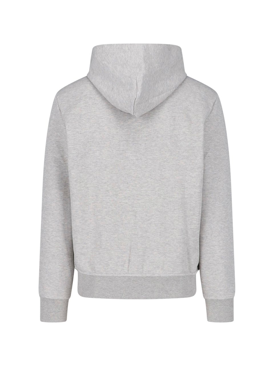 Ralph Lauren Light Grey Zip-Up Hoodie with Adjustable Drawstring and Embroidered Logo Grijs