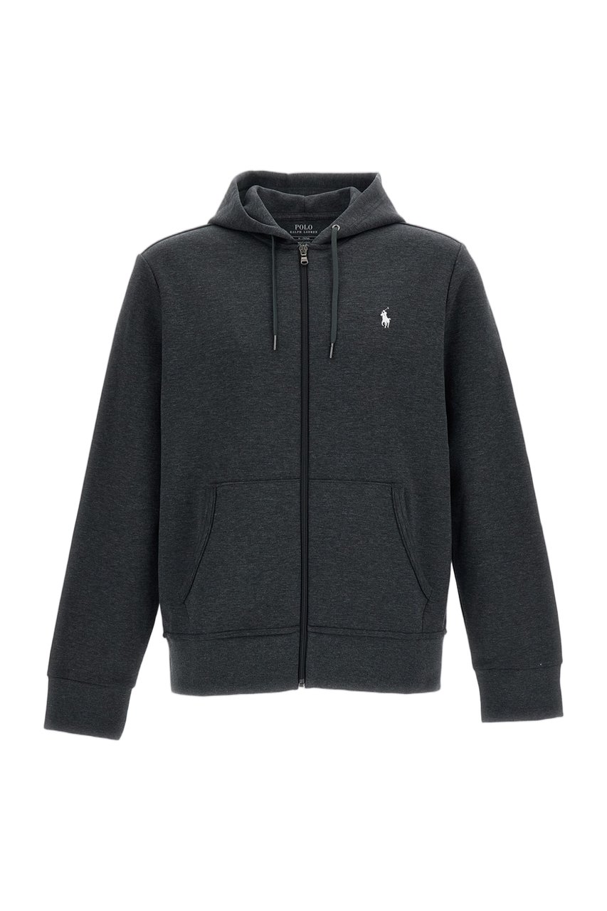 Ralph Lauren Dark Grey Hooded Zip Up Sweatshirt Grijs
