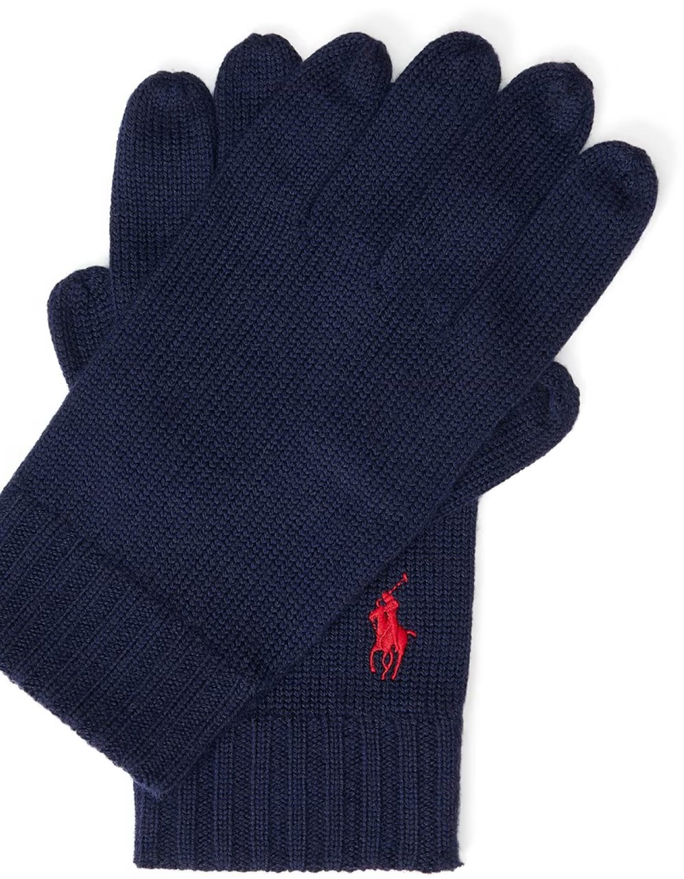 Ralph Lauren Classic Pony Logo Wool Gloves Blauw
