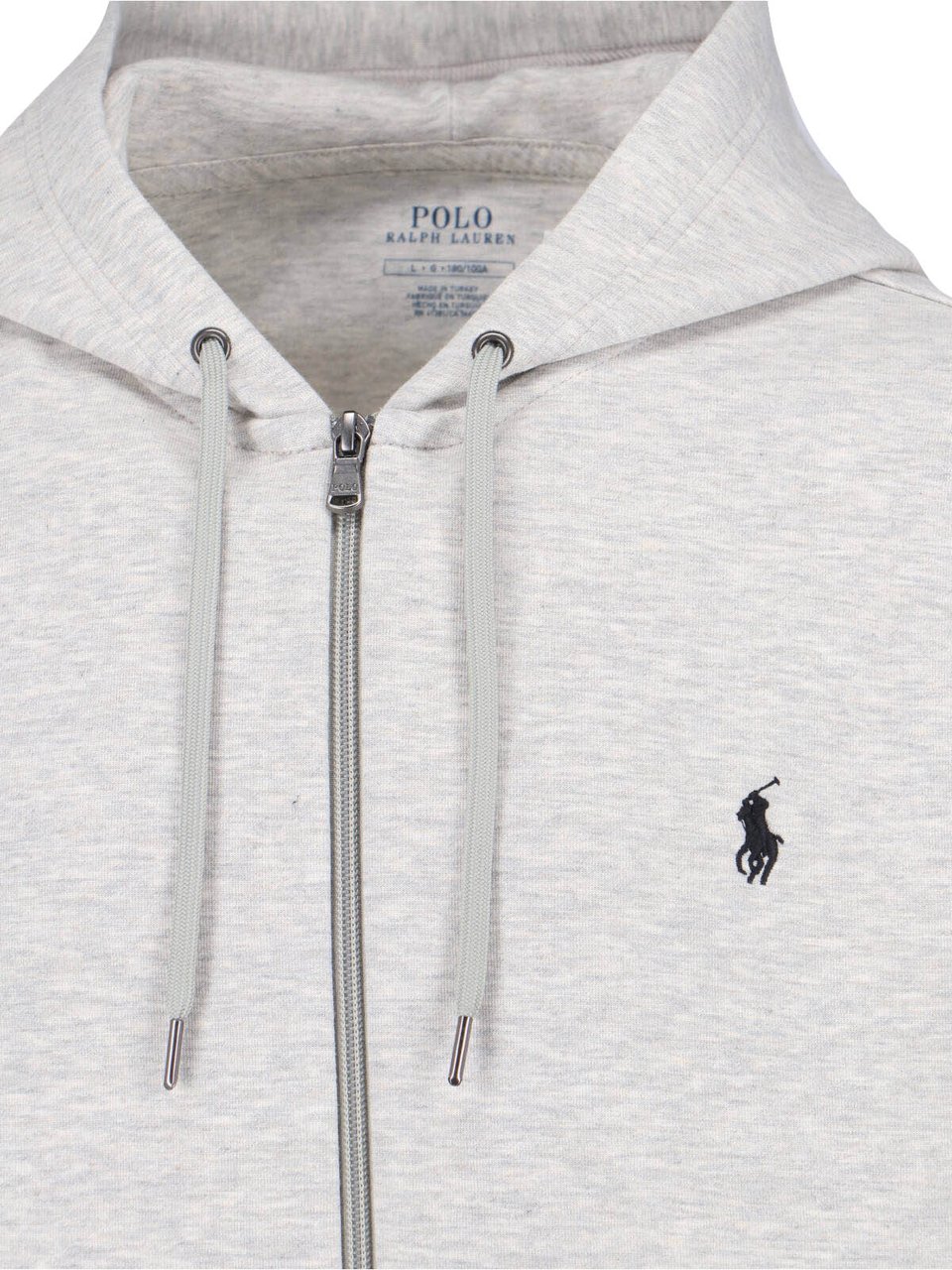 Ralph Lauren Textured Knit Grey Sweater With Round Neckline Grijs