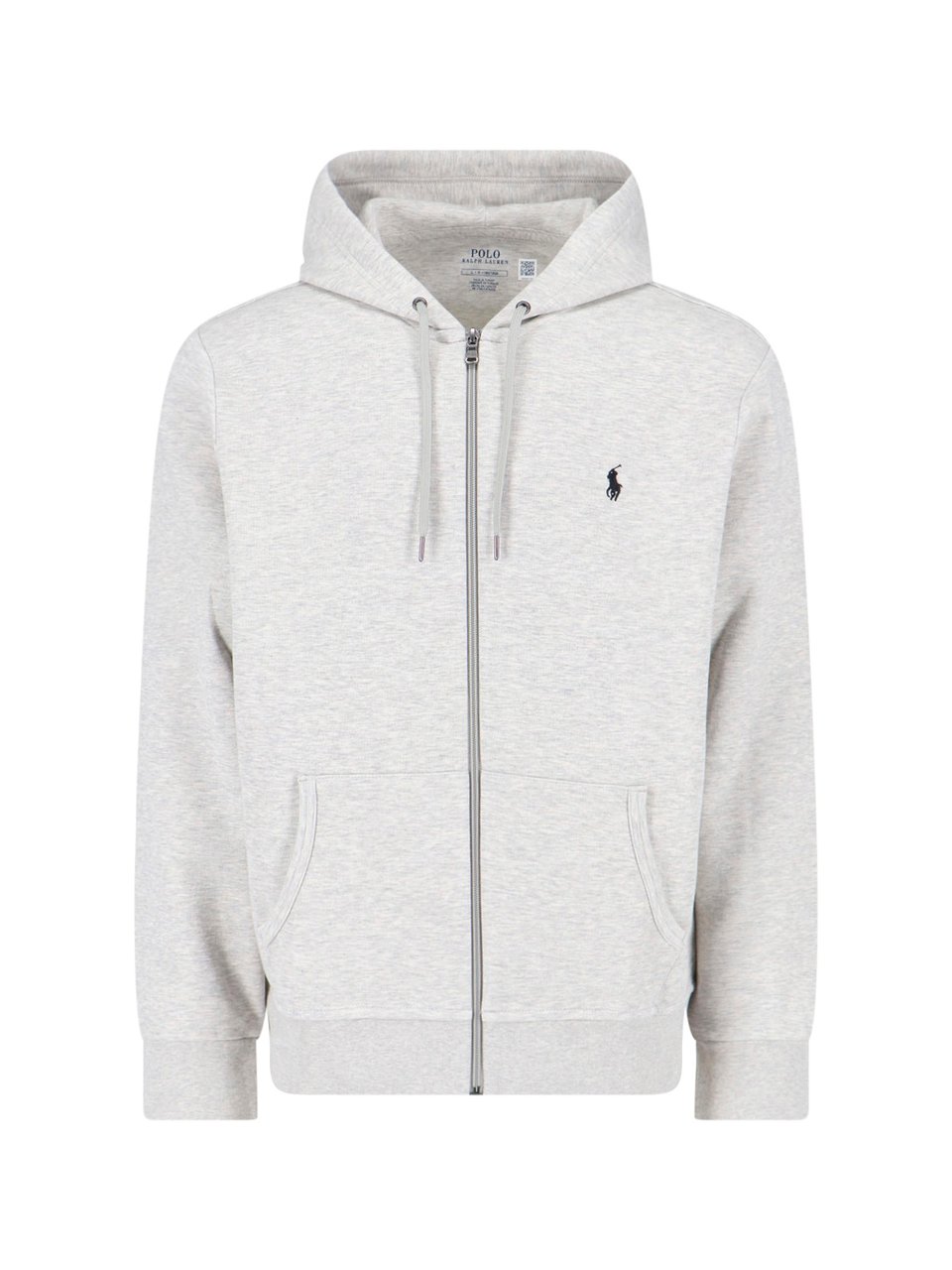 Ralph Lauren Textured Knit Grey Sweater With Round Neckline Grijs