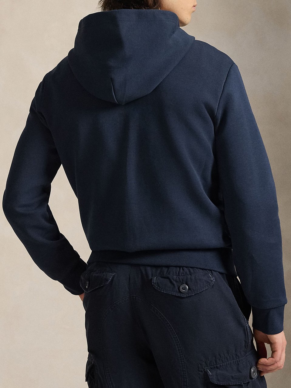 Ralph Lauren Blue Cotton Full-Zip Hooded Sweatshirt Blauw