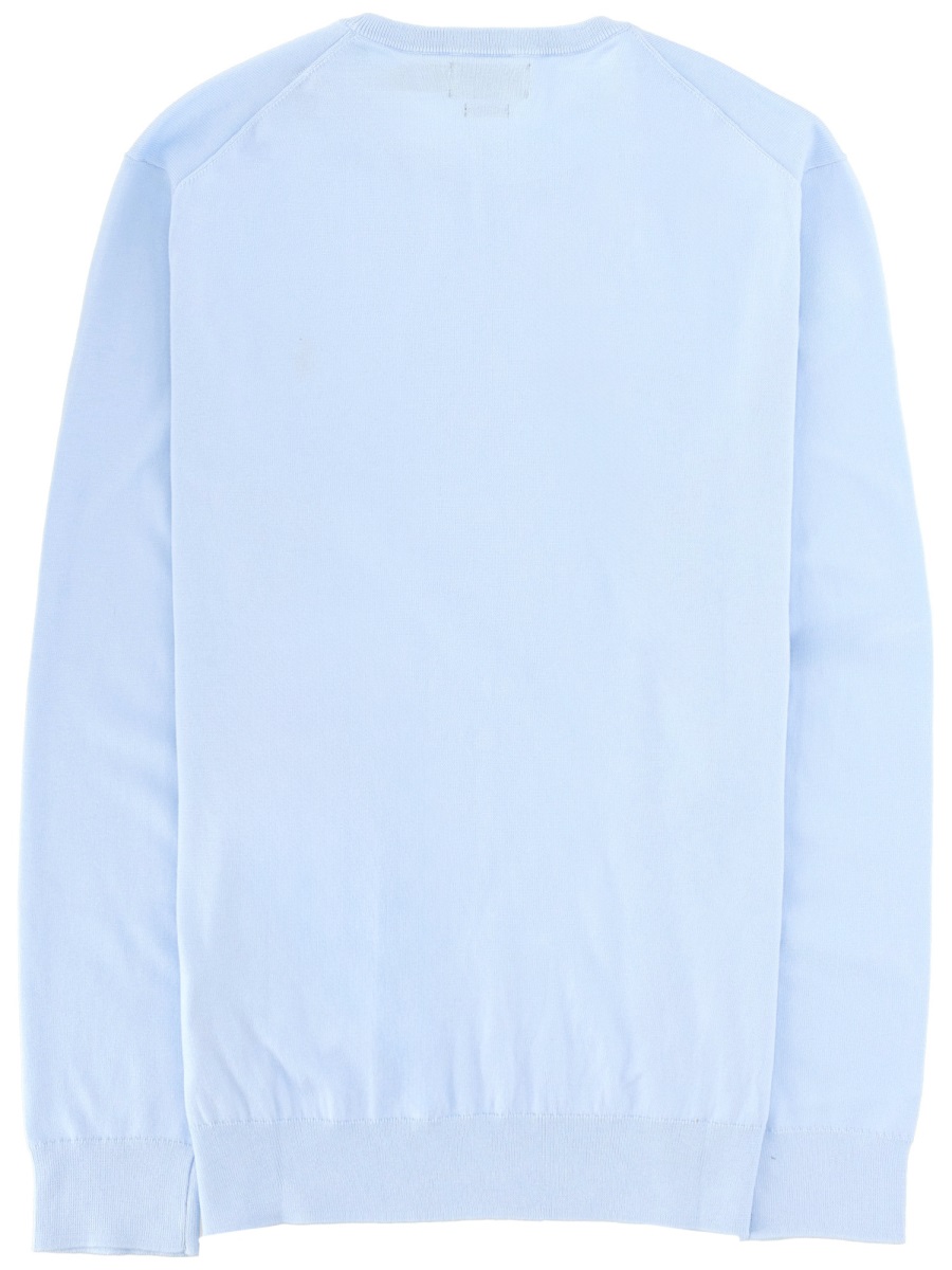 Ralph Lauren Light Blue Crewneck Embroidered Cotton Sweater Blauw