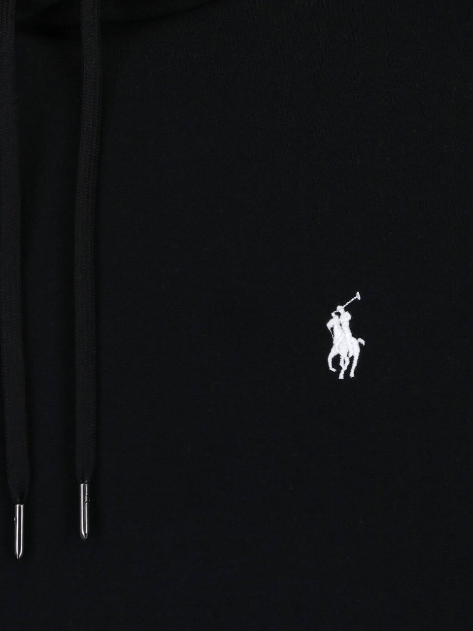 Ralph Lauren Black Recycled Cotton Blend Hooded Sweatshirt Zwart