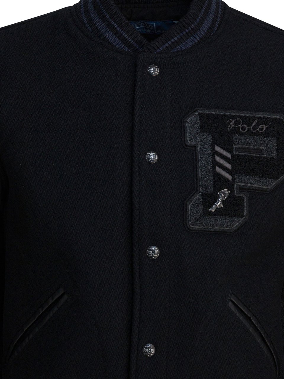 Ralph Lauren "Letterman" Bomber jacket Zwart