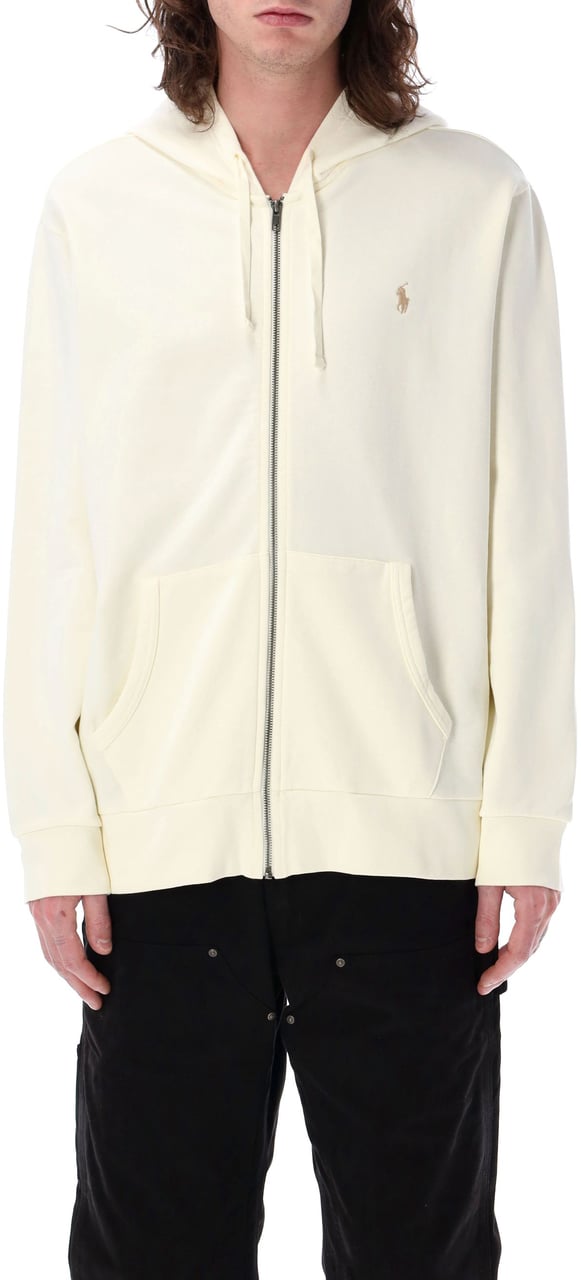 Ralph Lauren Loopback Hoodie Zip Bianco Wit