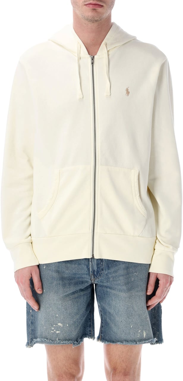 Ralph Lauren Loopback Hoodie Zip Bianco Wit
