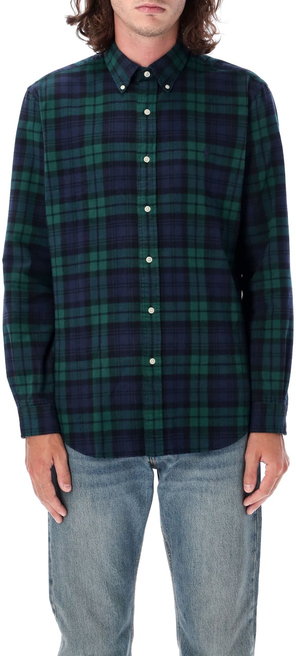 Ralph Lauren Custom Fit Shirt Green Check Groen