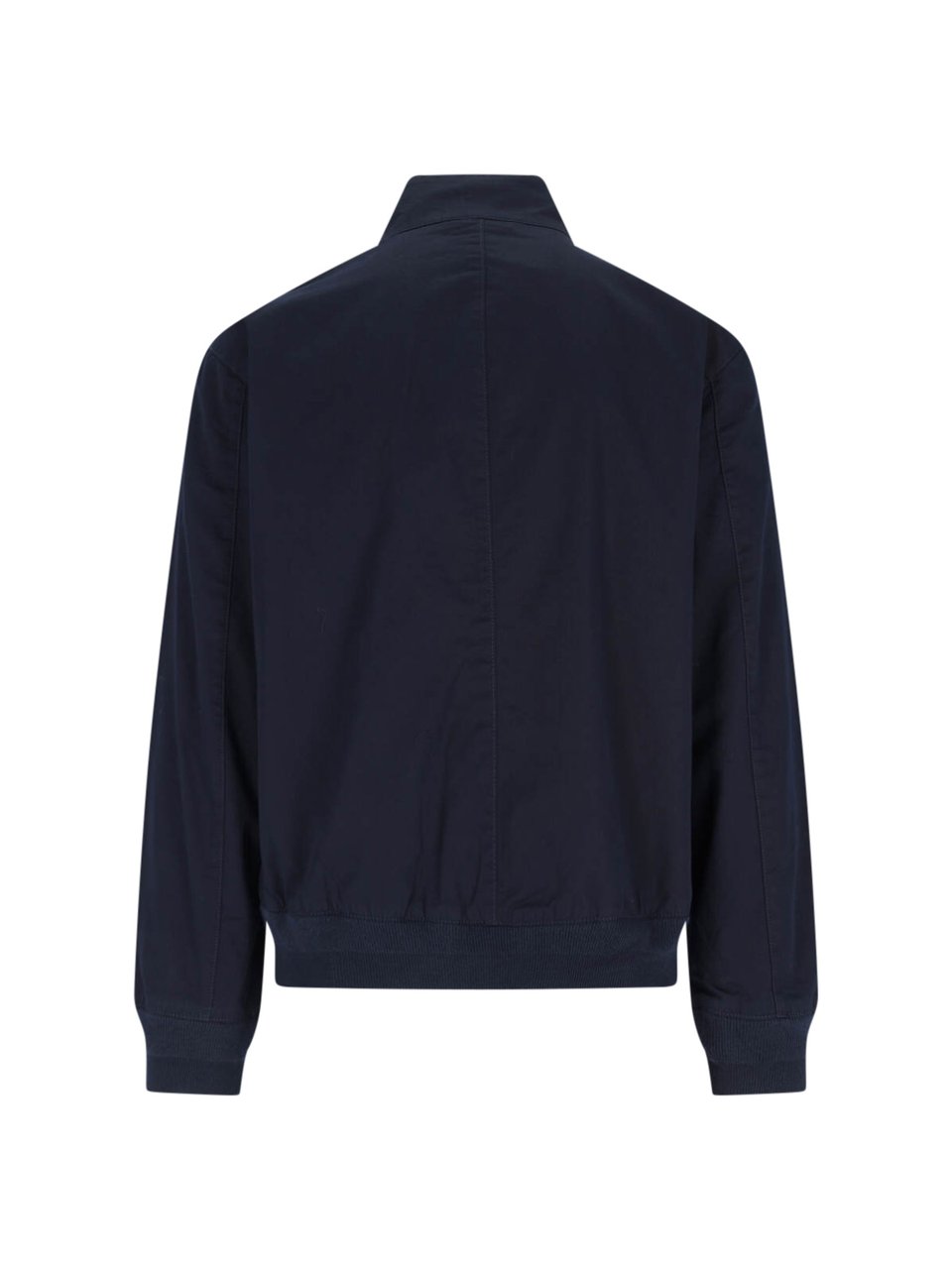 Ralph Lauren Navy Blue High Neck Cotton Zip Jacket Blauw