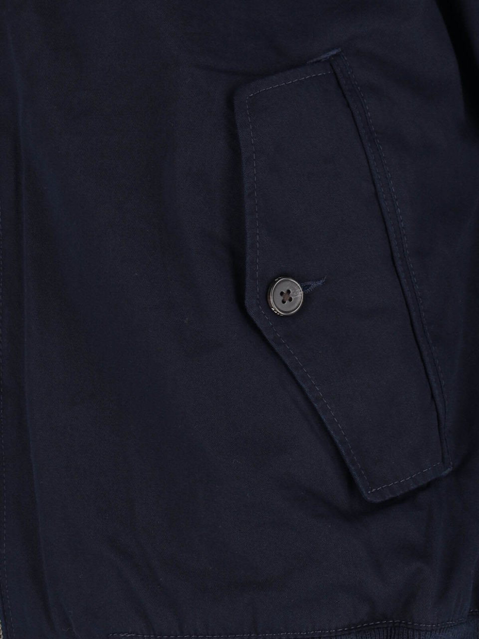 Ralph Lauren Navy Blue High Neck Cotton Zip Jacket Blauw