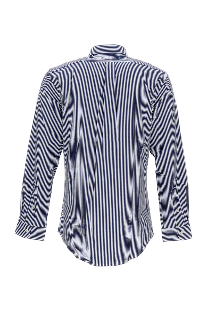 Ralph Lauren White Blue Stretch Cotton Striped Shirt Wit