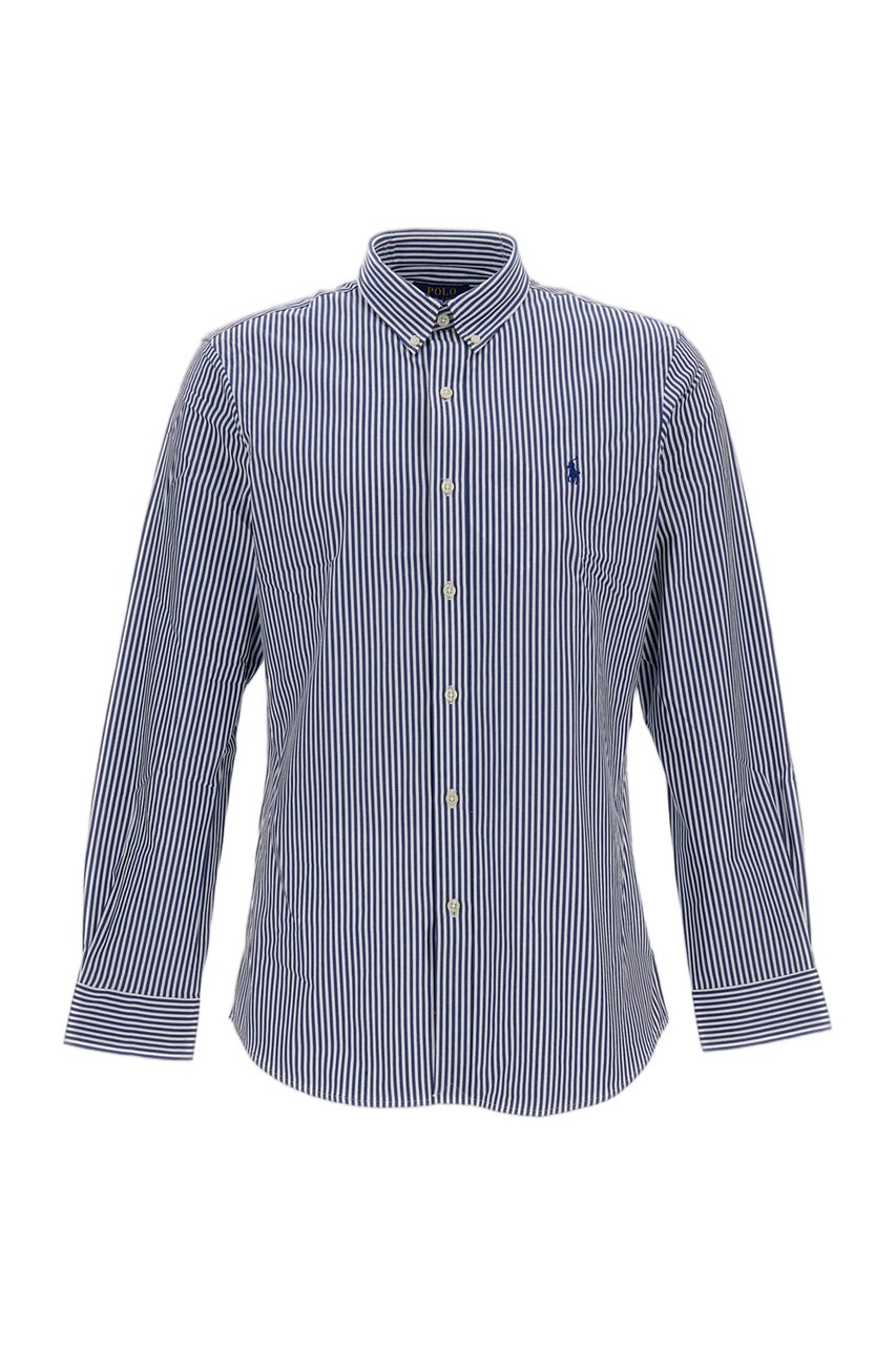 Ralph Lauren White Blue Stretch Cotton Striped Shirt Wit