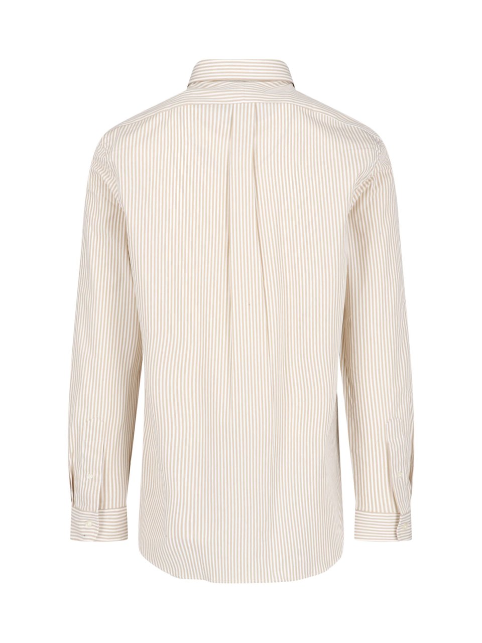 Ralph Lauren Cream Striped Stretch Cotton Shirt Neutraal