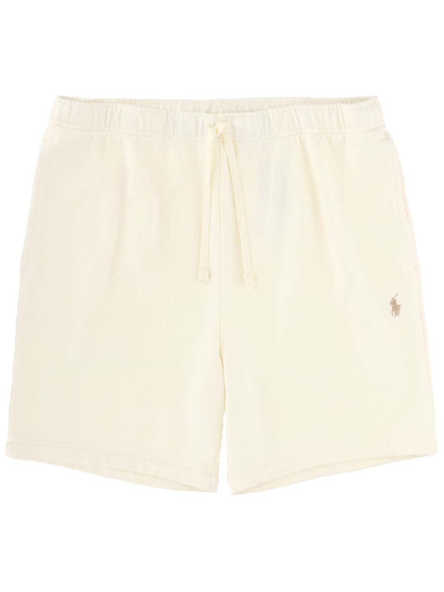 Ralph Lauren Relaxed Cotton Elastic Drawstring Shorts Neutraal