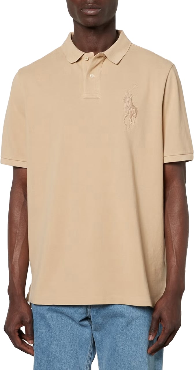 Ralph Lauren Big Pony Logo Classic Polo Shirt Beige