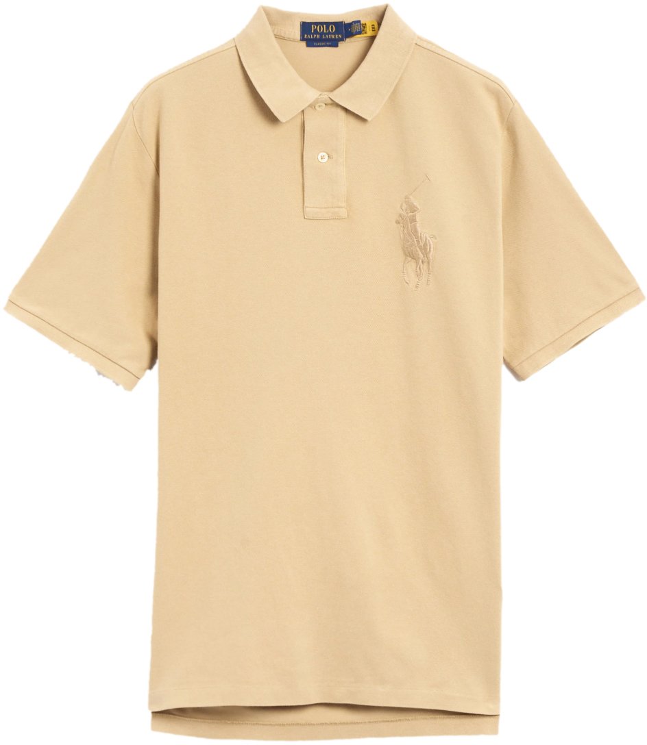 Ralph Lauren Big Pony Logo Classic Polo Shirt Beige