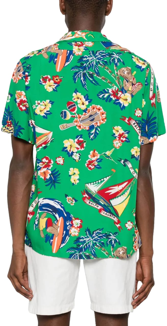 Ralph Lauren Surfer Bear Logo Short Sleeve Shirt Groen