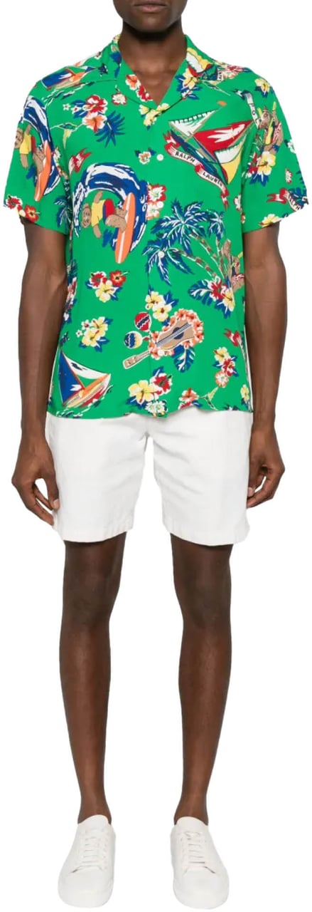 Ralph Lauren Surfer Bear Logo Short Sleeve Shirt Groen