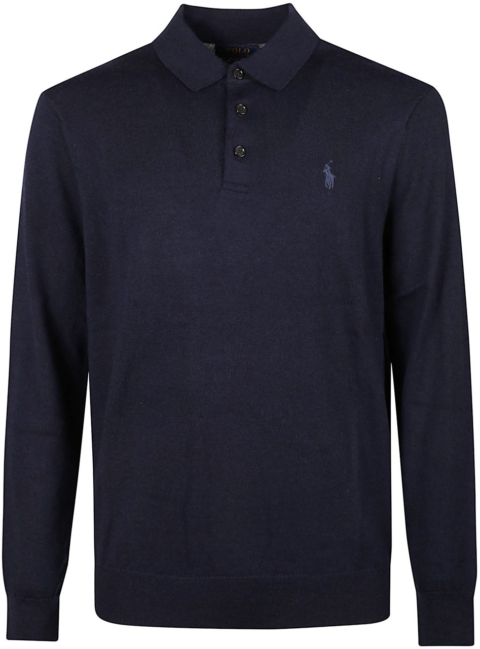 Ralph Lauren Polo Neck Sweater Blue Blauw