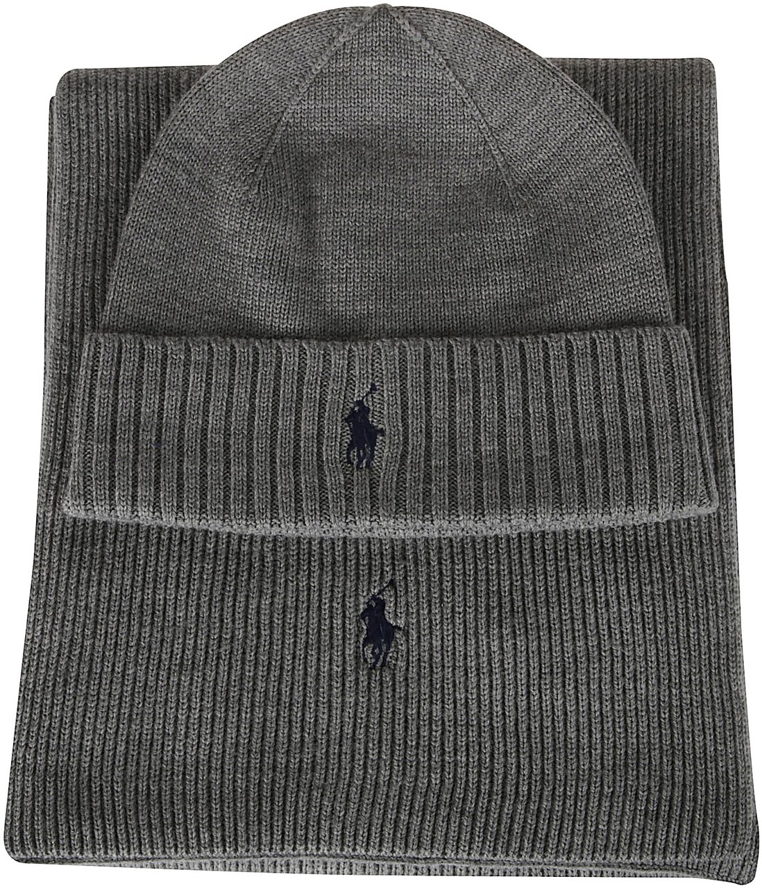 Ralph Lauren Classic Box Set Cold Weather Beanie+scarf Grey Grijs